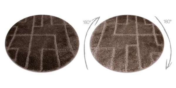 Kúpeľňový koberček SUPREME LINES línie, hnedý kruh