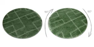 Kúpeľňový koberček SUPREME LINES línie, zelený kruh