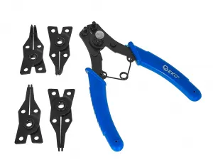 Geko Kliešte na poistné krúžky Seeger s vymeniteľnými hrotmi – 160 mm
