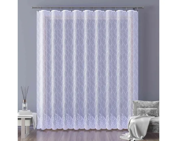 Záclona žakárová, Safira metráž, biela 150 cm