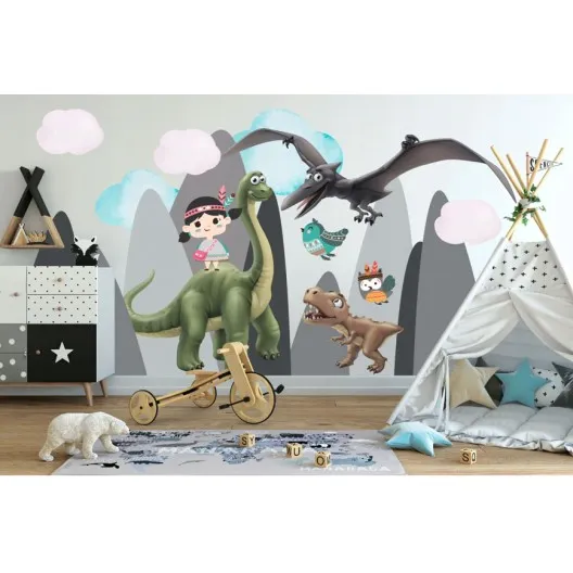 Samolepkanastenudinosauryvhorách100x200cm