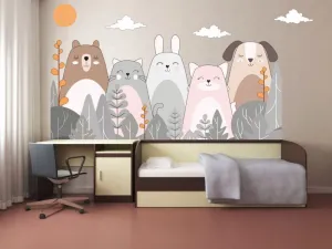 Samolepkanastenusmotívommilýchzvieratiek60x120cm