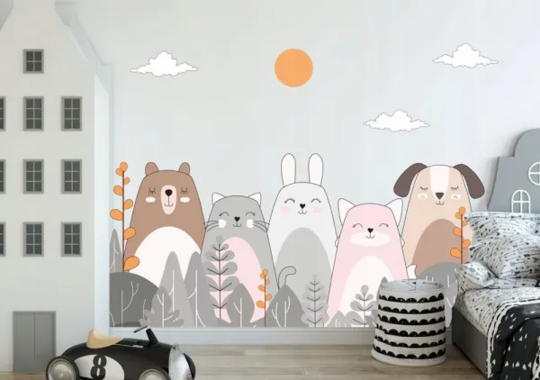 Samolepkanastenusmotívommilýchzvieratiek60x120cm