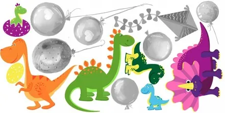 Samolepkanastenuveselýfarebnýdinosaury100x200cm