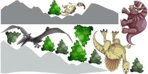 Nálepkanastenupredetidinosauryvprírode50x100cm50x100cm