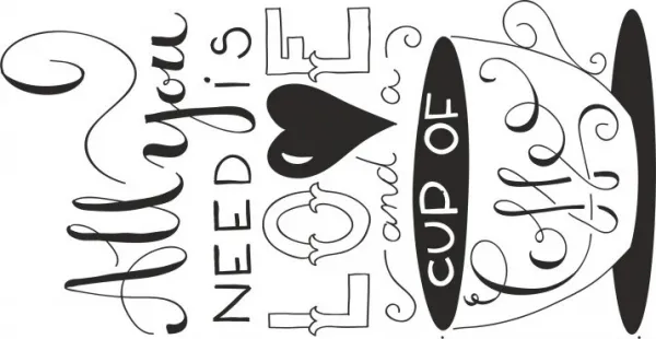 NálepkanastenustextomALLYOUNEEDISLOVEANDACUPOFCOFFEE100x200cm100x200cm