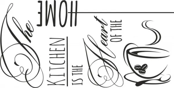 NálepkanastenustextomTHEKITCHENISTHEHEARTOFTHEHOME100x200cm100x200cm