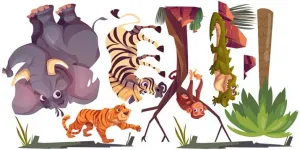 NálepkanastenupredetianimovanézvieratáMadagaskar100x200cm100x200cm
