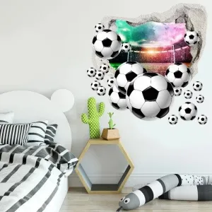 Nálepkanastenu3Dfutbalovéloptyspozadímštadióna75x75cm75x75cm