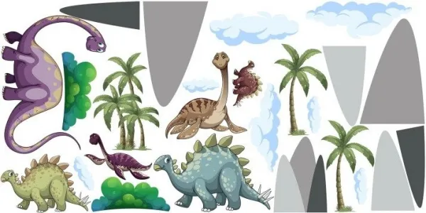 Nálepkanastenupredetistratenýsvetdinosaurov100x200cm100x200cm