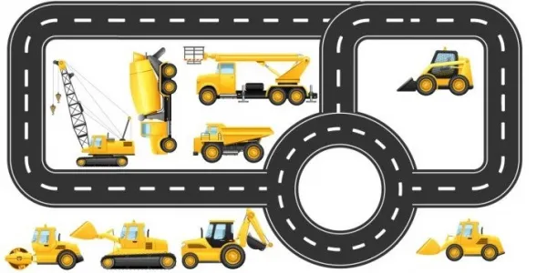 Nálepkanastenusmotívomautodráhyprepracovnévozidlá50x100cm50x100cm