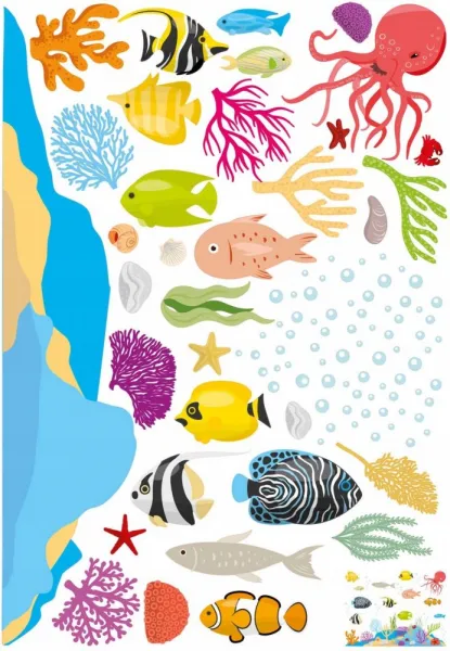 Krásnenálepkynastenupodmorskýsvet100x75cm47163modrá