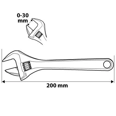 Nastaviteľnýkľúčsračňou200mm03-017NEO