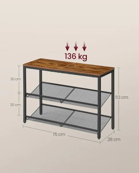 SONGMICS Topánkovník Vasagle Melas 53 cm čierny/hnedý