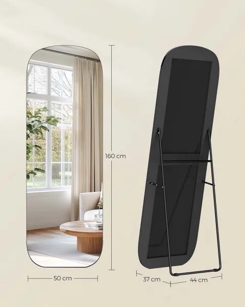 SONGMICS Voľne stojace zrkadlo Bleer 160 cm čierne