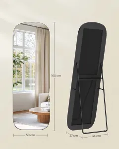 SONGMICS Voľne stojace zrkadlo Bleer 160 cm čierne