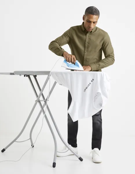 Kaki košeľa Celio Vafla