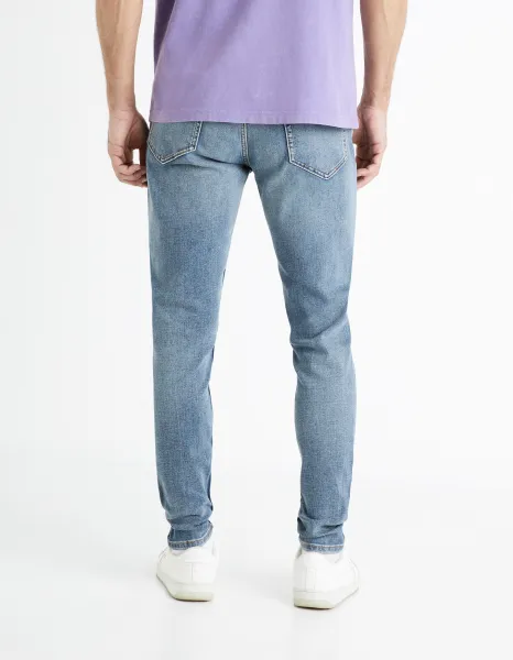 Svetlomodré pánske skinny fit džínsy Celio Foskinny1