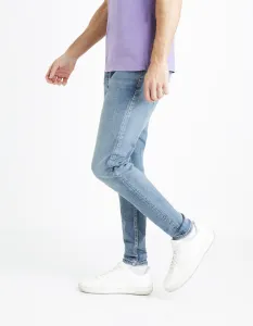 Svetlomodré pánske skinny fit džínsy Celio Foskinny1