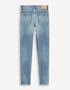 Svetlomodré pánske skinny fit džínsy Celio Foskinny1