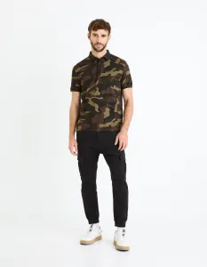 Kaki pánske polo tričko Celio Fekamo
