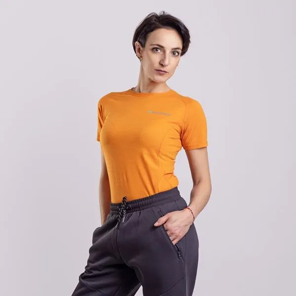 PROGRESS MA NKRZ 125 Dámske merino tričko s krátkym rukávom, oranžová, veľkosť