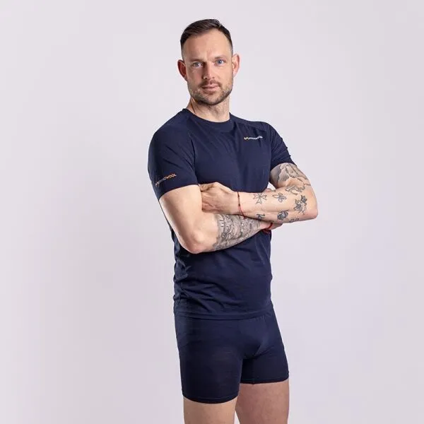 PROGRESS MA NKR 125 Pánske merino tričko s krátkym rukávom, čierna, veľkosť