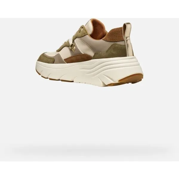 Khaki women's sneakers Geox Diamanta - Women's