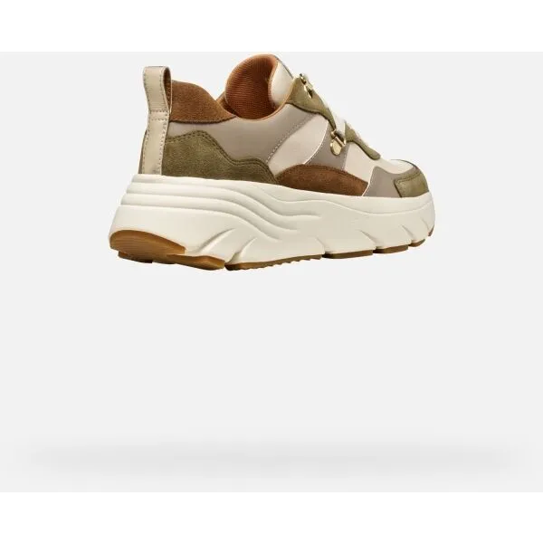 Khaki women's sneakers Geox Diamanta - Women's