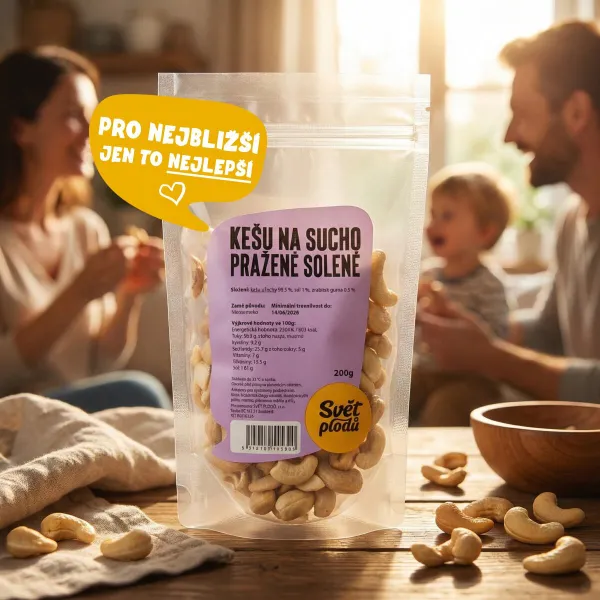 Kešu na sucho pražené solené váha 1kg