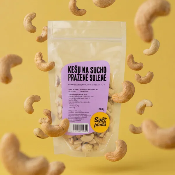 Kešu na sucho pražené solené váha 1kg