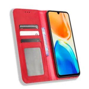 BUSINESS Peňaženkový kryt pre Vivo X80 Lite 5G červený
