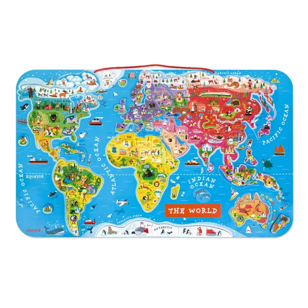 Magnetická mapa sveta - puzzle 92 magnetov - anglická verzia
