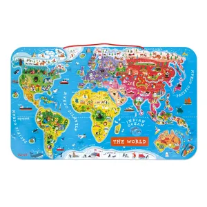 Magnetická mapa sveta - puzzle 92 magnetov - anglická verzia