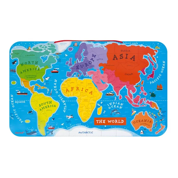 Magnetická mapa sveta - puzzle 92 magnetov - anglická verzia