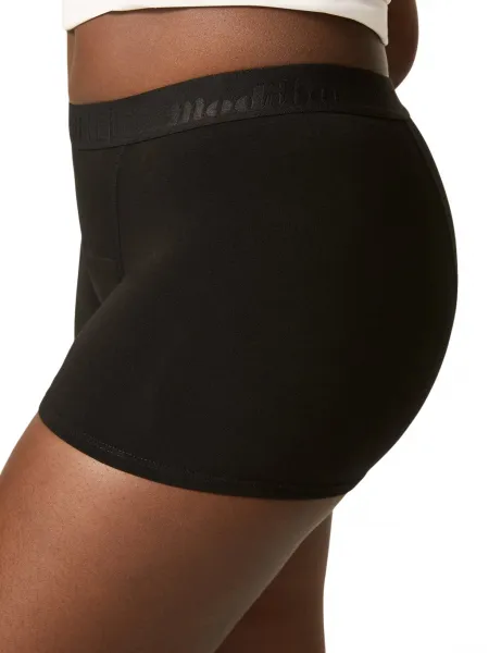 Dívčí menštruačné nohavičky Modibodi Teen Hipster Boyshort Super-Overnight Black (HIBSSOBLAT) 8-10 rokov