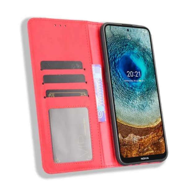 BUSINESS Peňaženkový kryt Nokia X10 / X20 červený