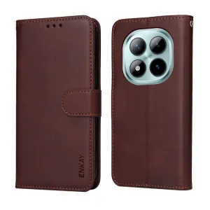 ENKAY PREMIUM SET Peňaženkové puzdro a hydrogélová fólia Xiaomi Redmi Note 15 / Redmi Note 15 5G / POCO M8 5G hnedé