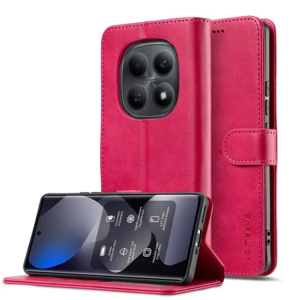 IMEEKE Peňaženkový obal pre Xiaomi Redmi Note 15 / Redmi Note 15 5G / POCO M8 5G ružový