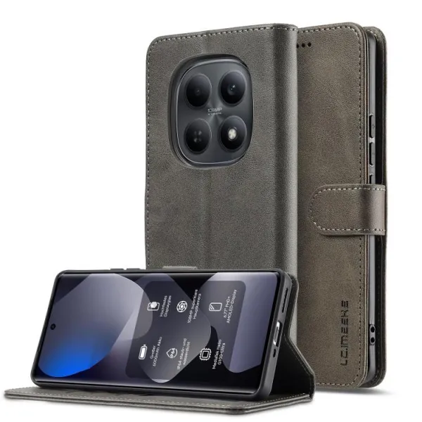 IMEEKE Peňaženkový obal pre Xiaomi Redmi Note 15 / Redmi Note 15 5G / POCO M8 5G šedý