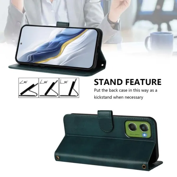 LINEAR Peňaženkový obal pre Motorola Moto G06 / G06 Power tmavozelený