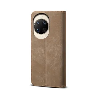 DENIM Peňaženkový kryt pre Huawei Nova 14 Pro šedohnedý