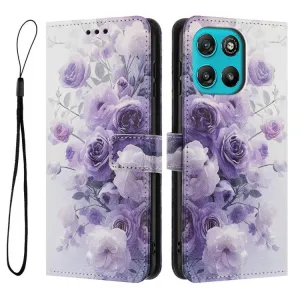 ART Peňaženkový kryt pre Motorola Moto G57 Power PURPLE ROSE