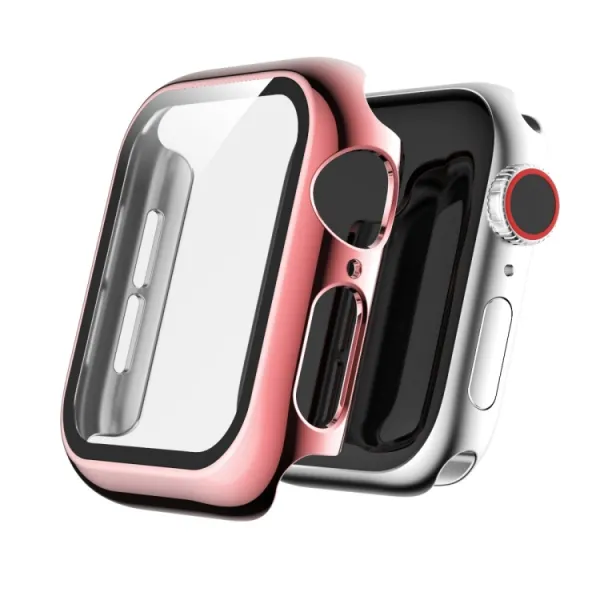 PC FULL COVER Plastový kryt so sklom pre Apple Watch 6 / SE / 5 / 4 (40mm) ružový