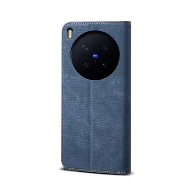 DENIM Peňaženkový kryt pre Vivo X300 Pro modrý
