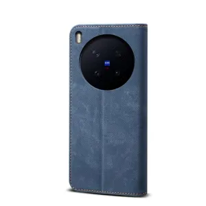 DENIM Peňaženkový kryt pre Vivo X300 Pro modrý