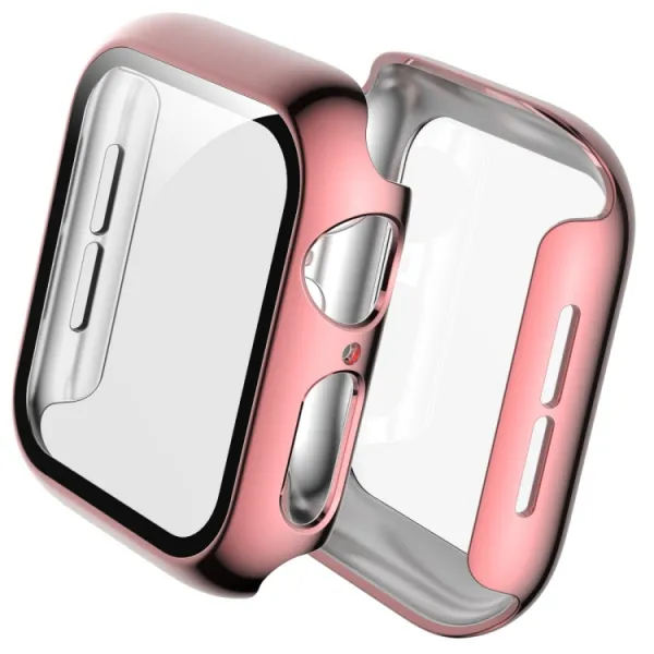 PC FULL COVER Plastový kryt so sklom pre Apple Watch 6 / SE / 5 / 4 (40mm) ružový