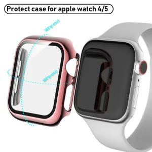 PC FULL COVER Plastový kryt so sklom pre Apple Watch 6 / SE / 5 / 4 (40mm) ružový