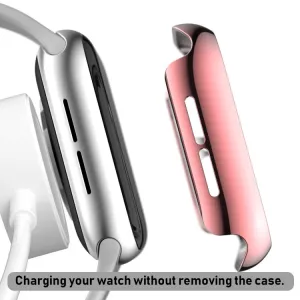 PC FULL COVER Plastový kryt so sklom pre Apple Watch 6 / SE / 5 / 4 (40mm) ružový