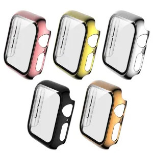PC FULL COVER Plastový kryt so sklom pre Apple Watch 6 / SE / 5 / 4 (44mm) strieborný